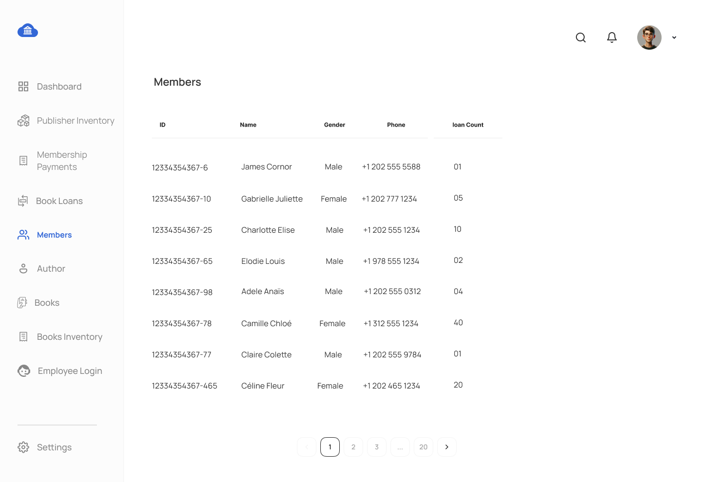 UX Screens for Library Management System Mockup