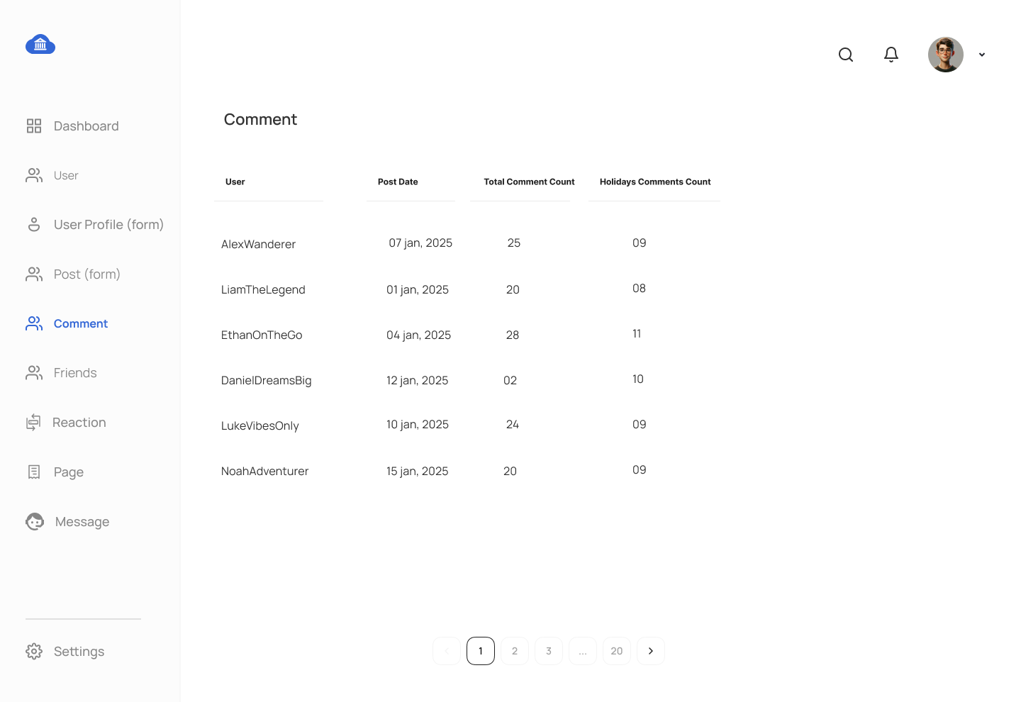 UX Screens for Facebook Application Mockup