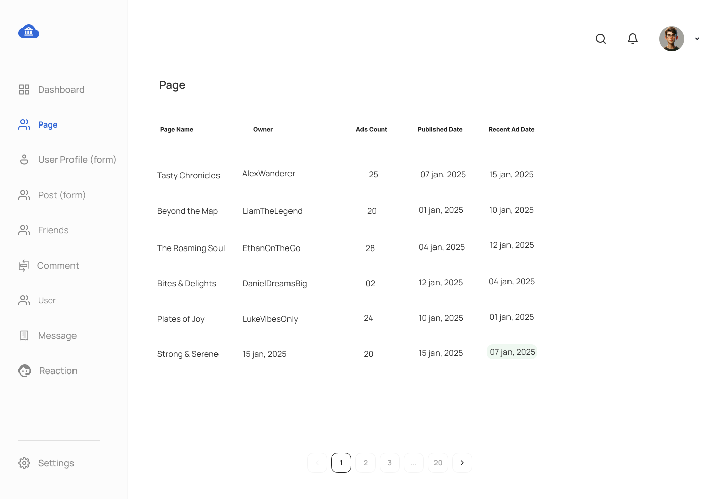 UX Screens for Facebook Application Mockup