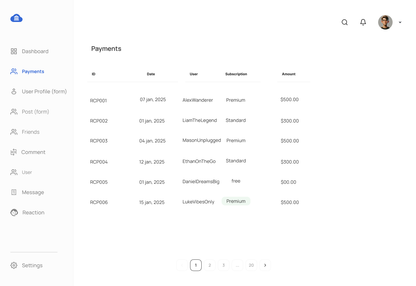 UX Screens for Facebook Application Mockup