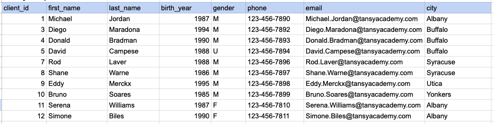 Example 2 Query Output