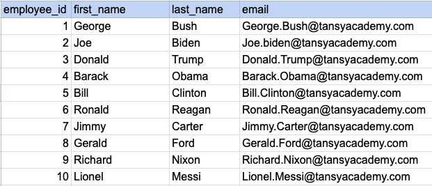 Example 2 Query Output